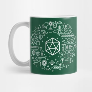 Minimalist Polyhedral D20 Dice of the Druid Tabletop Roleplaying RPG Gaming Addict Mug